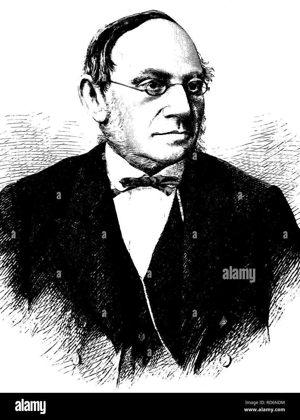 Professor Daniel Sanders, 1819-1897, German philologist and lexicographer, historical illustration, circa 1886 Stock Photo