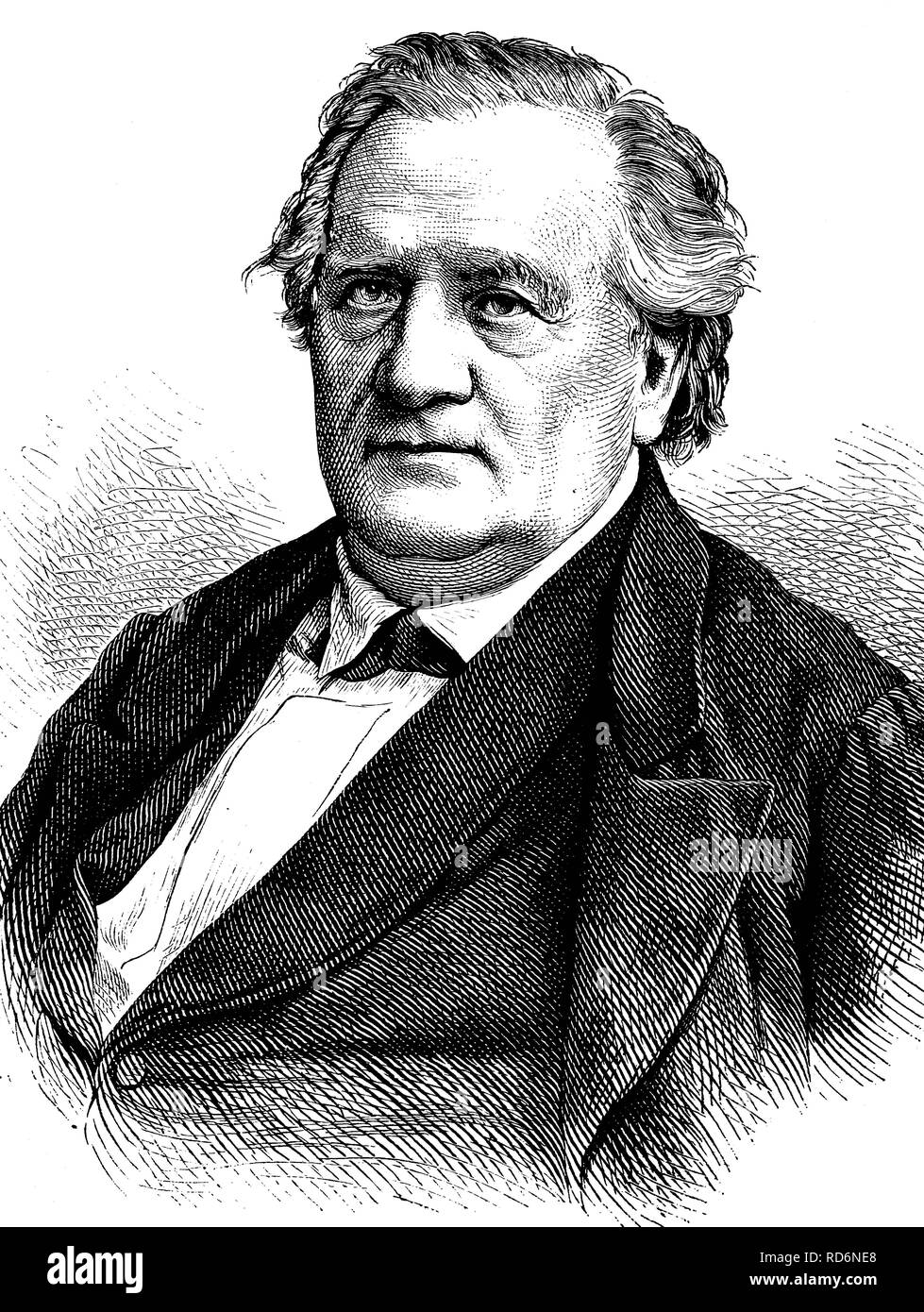 Franz Lachner, 1803-1890, German composer and conductor, historical illustration, circa 1886 Stock Photo