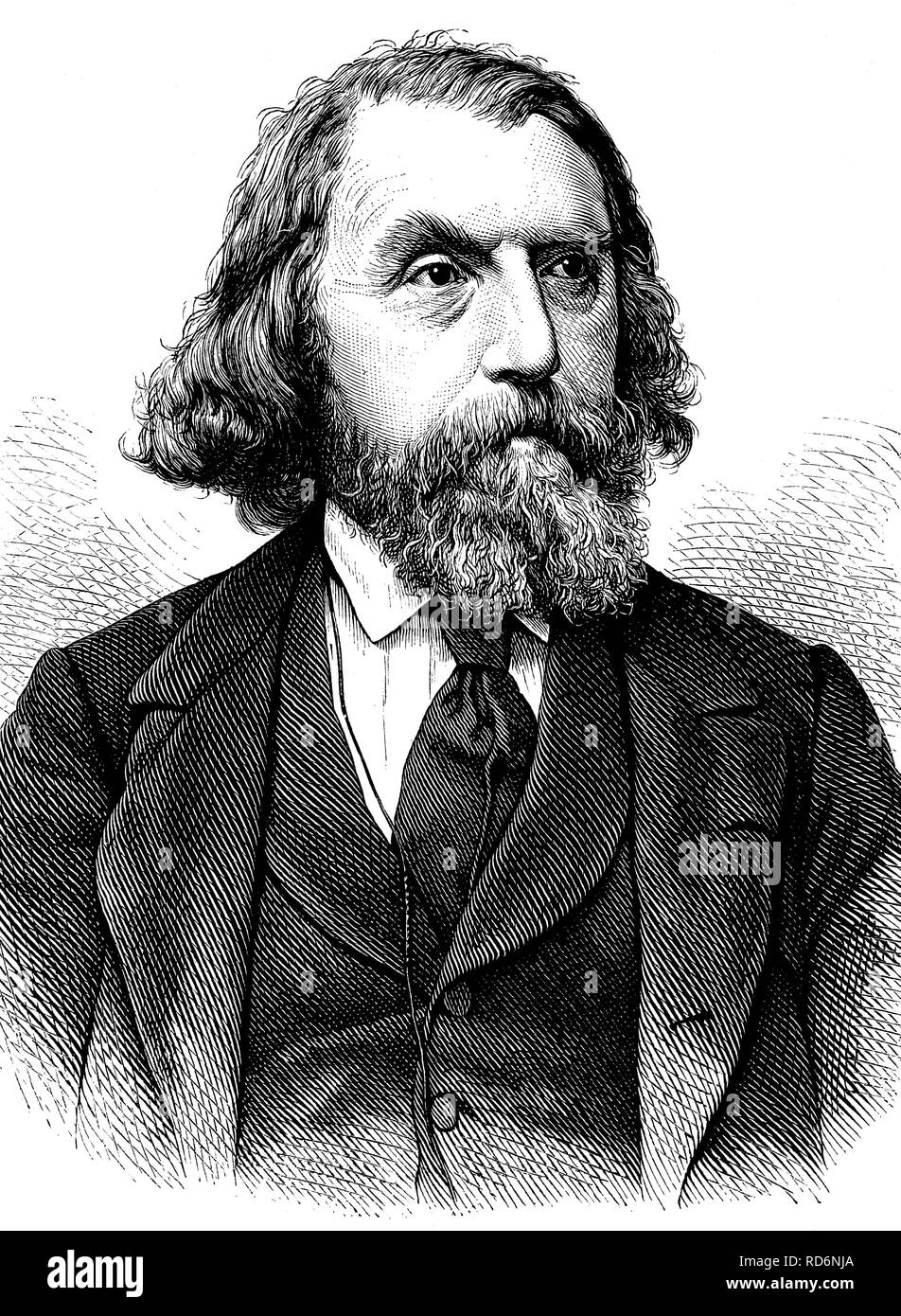 Karl Goedeke, 1814-1887, German writer and bibliographer, historical illustration, circa 1886 Stock Photo