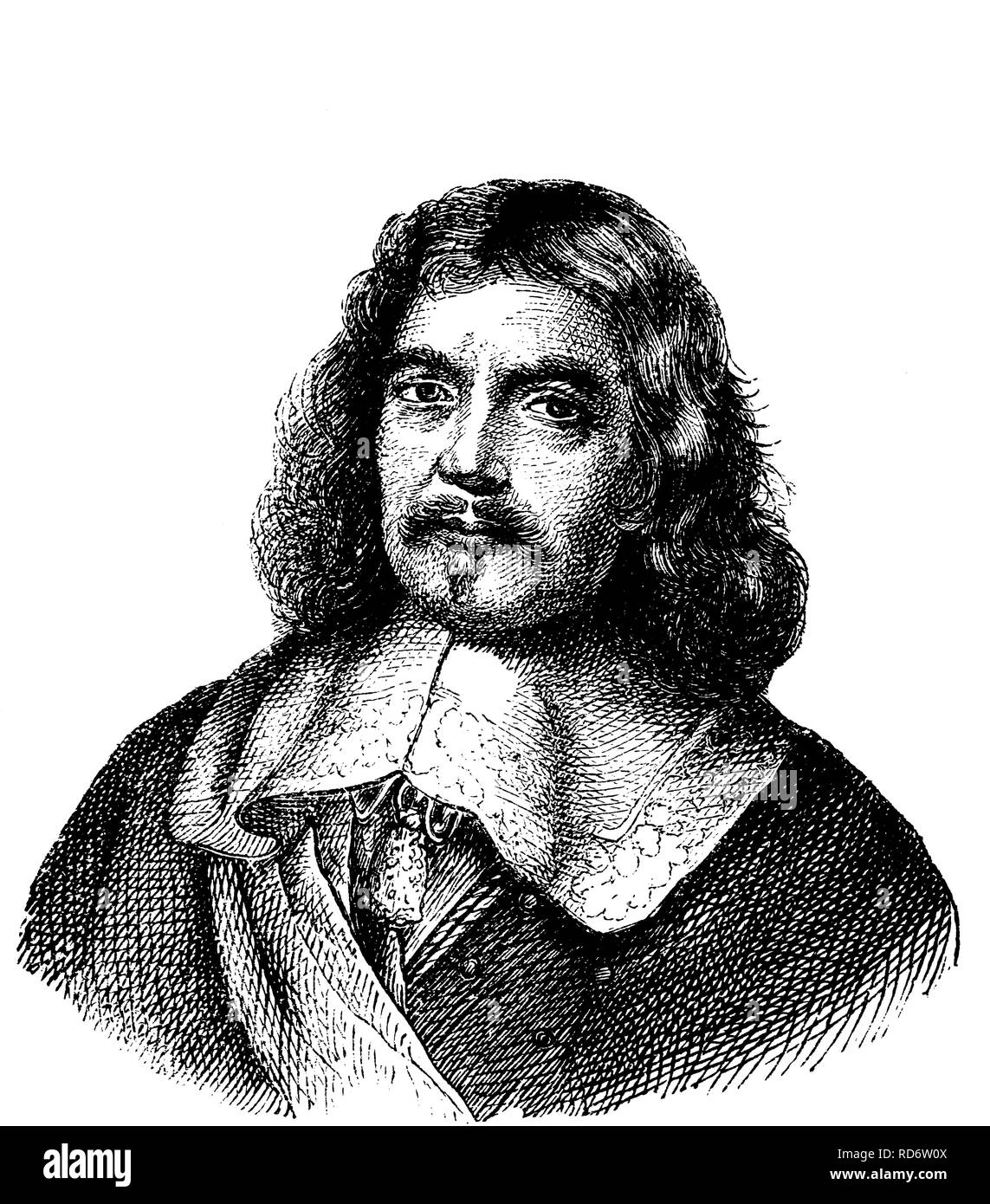 Henri de la Tour d'Auvergne, Vicomte de Turenne, 1555 - 1623, Duke of Bouillon and Marshal of France, woodcut from 1880 Stock Photo