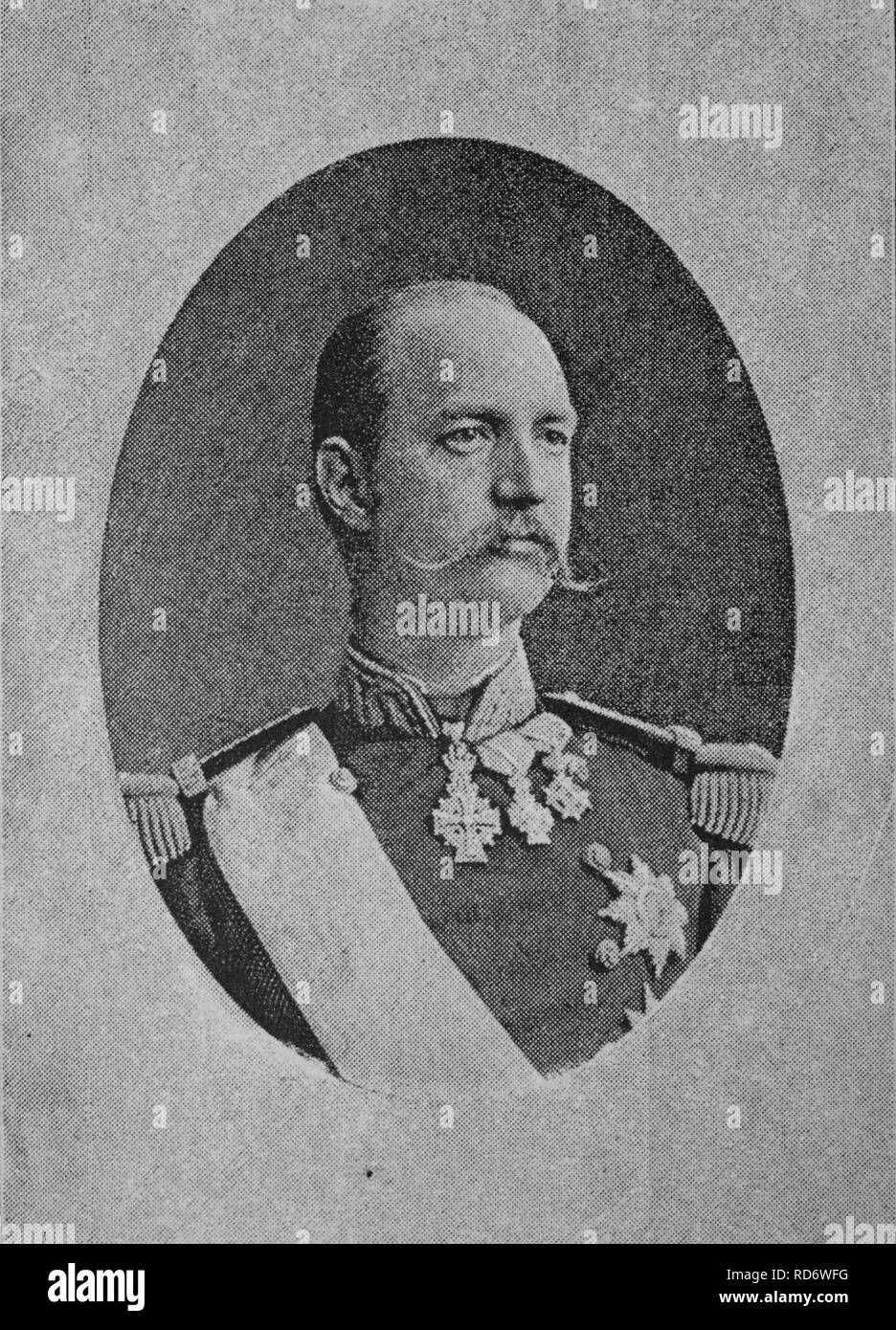 George I, 1845 - 1913, King of Greece, woodcut from 1880 Stock Photo