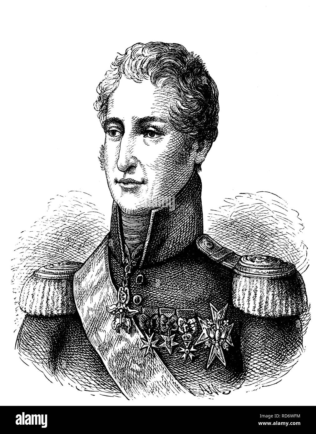 Charles X, Charles X Philippe, 1757 - 1836, last king of France and Navarre, woodcut from 1880 Stock Photo
