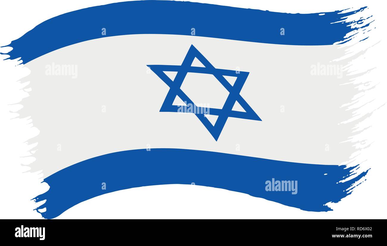 Vector illustration of brushstroke painted national flag of Israel with ...