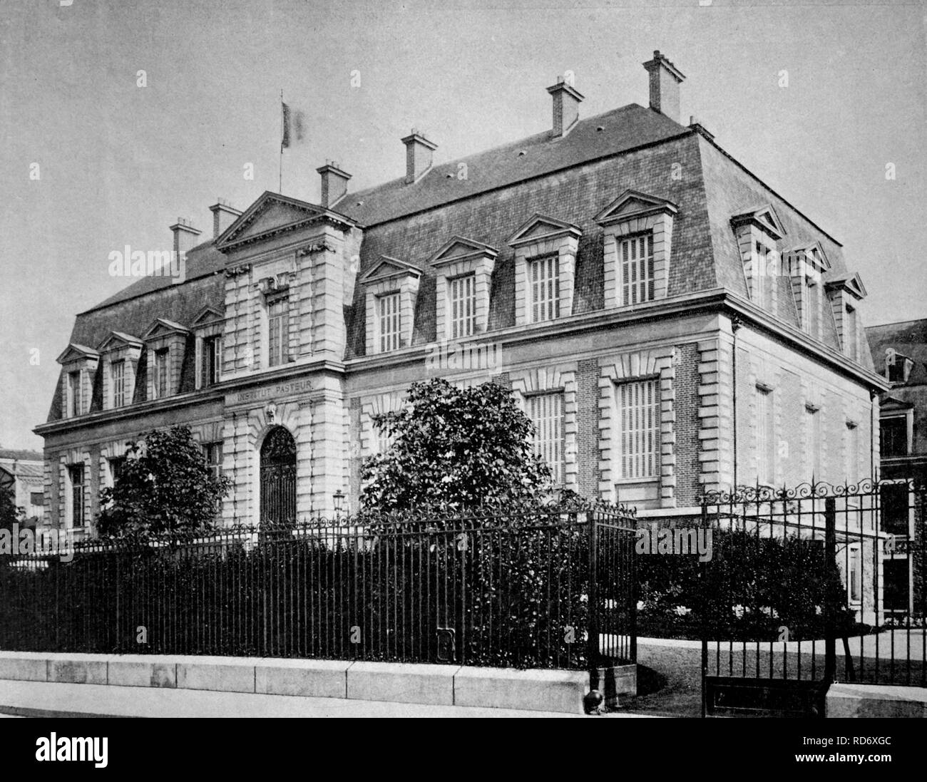Early autotype of the Institut Pasteur, Paris, France, 1880 Stock Photo