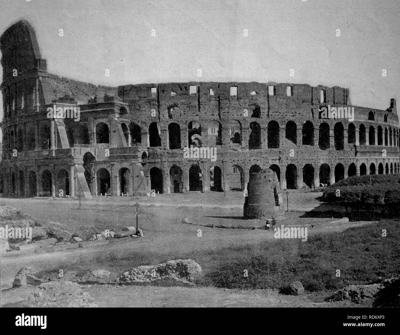 Early autotype of the Colosseum, Rome, Italy, 1880 Stock Photo