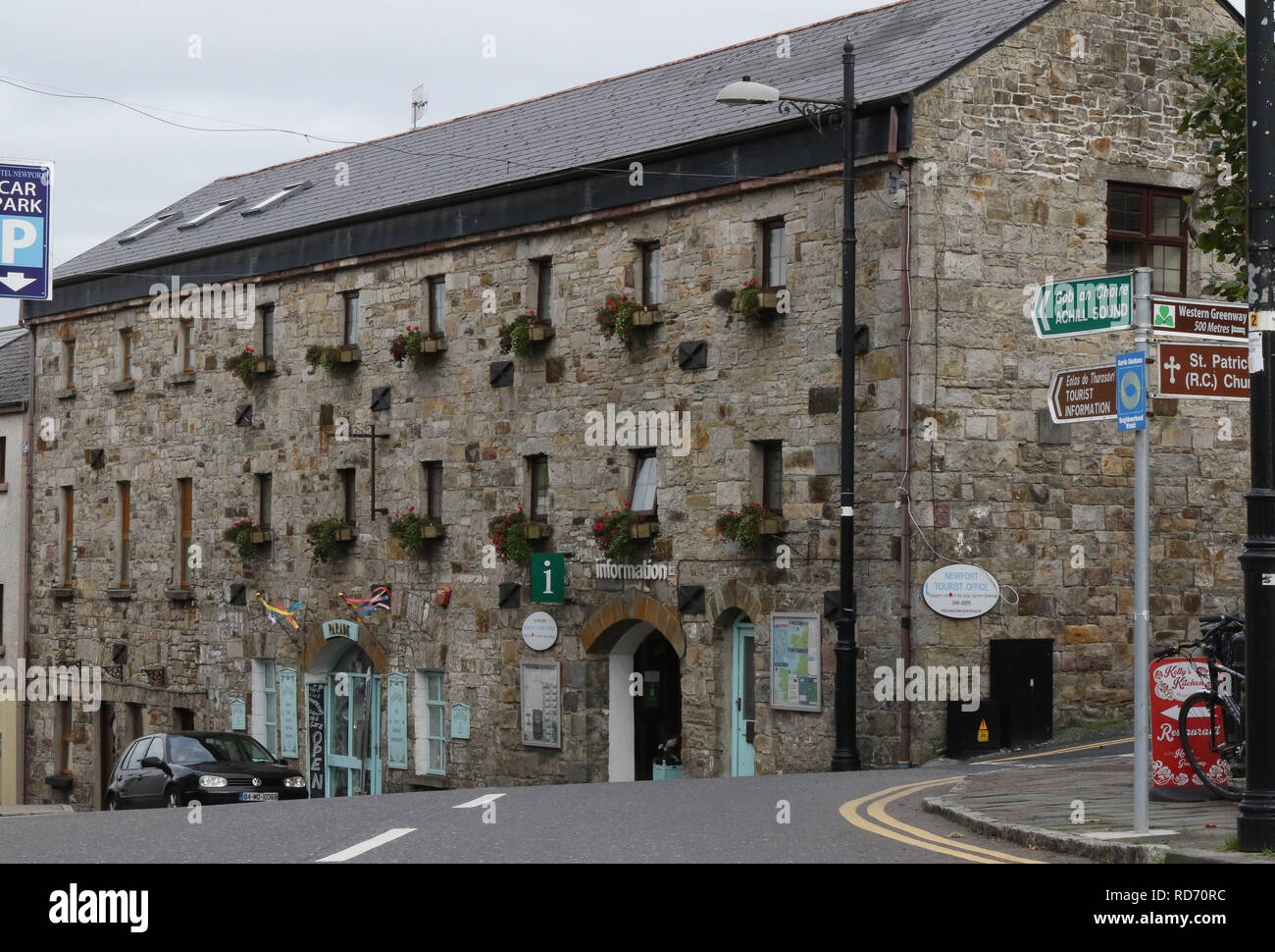 Town tourist office in Ireland. The Newport tourist office on the Wild Atlantic Way in County Mayo Ireland. Stock Photo
