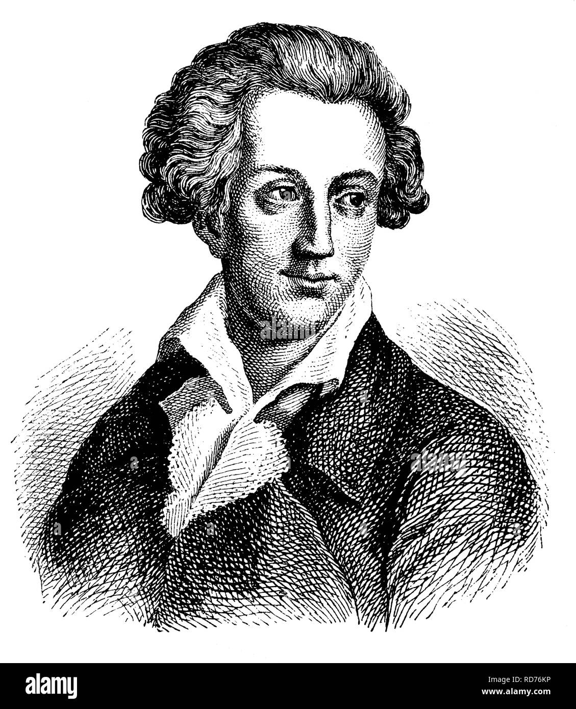 August von Kotzebue (1761-1819), dramatist and writer, historical illustration, circa 1886 Stock Photo