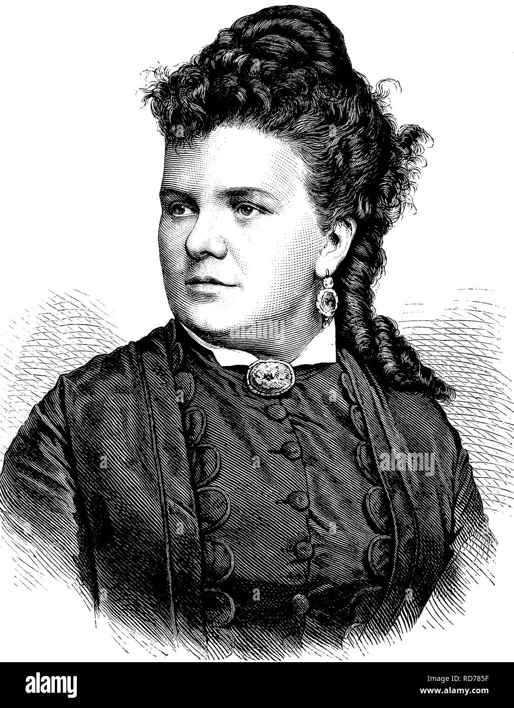 Therese Vogl, 1845-1921, soprano, historical illustration, circa 1886 Stock Photo
