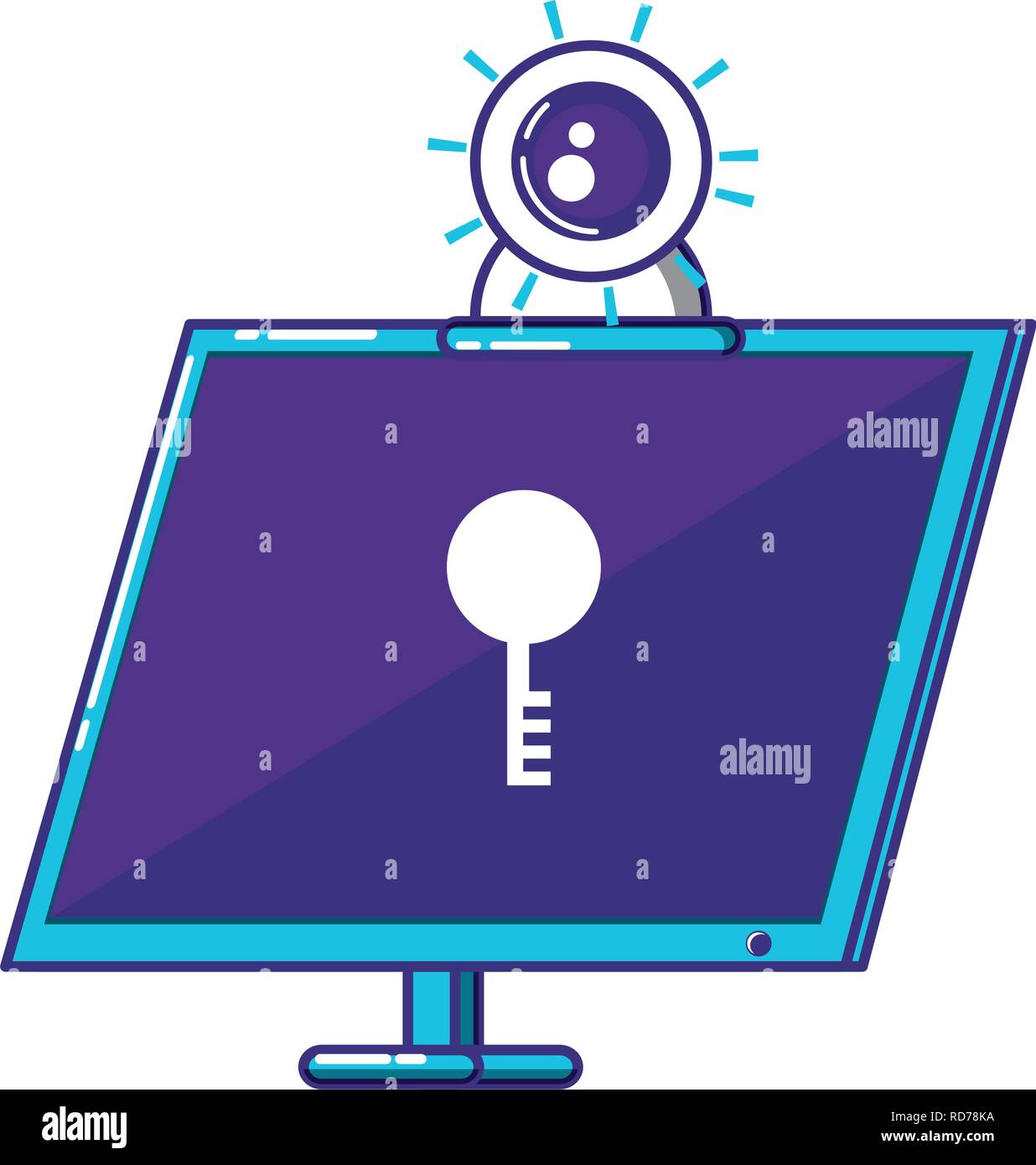 desktop computer with camera vector illustration design Stock Vector