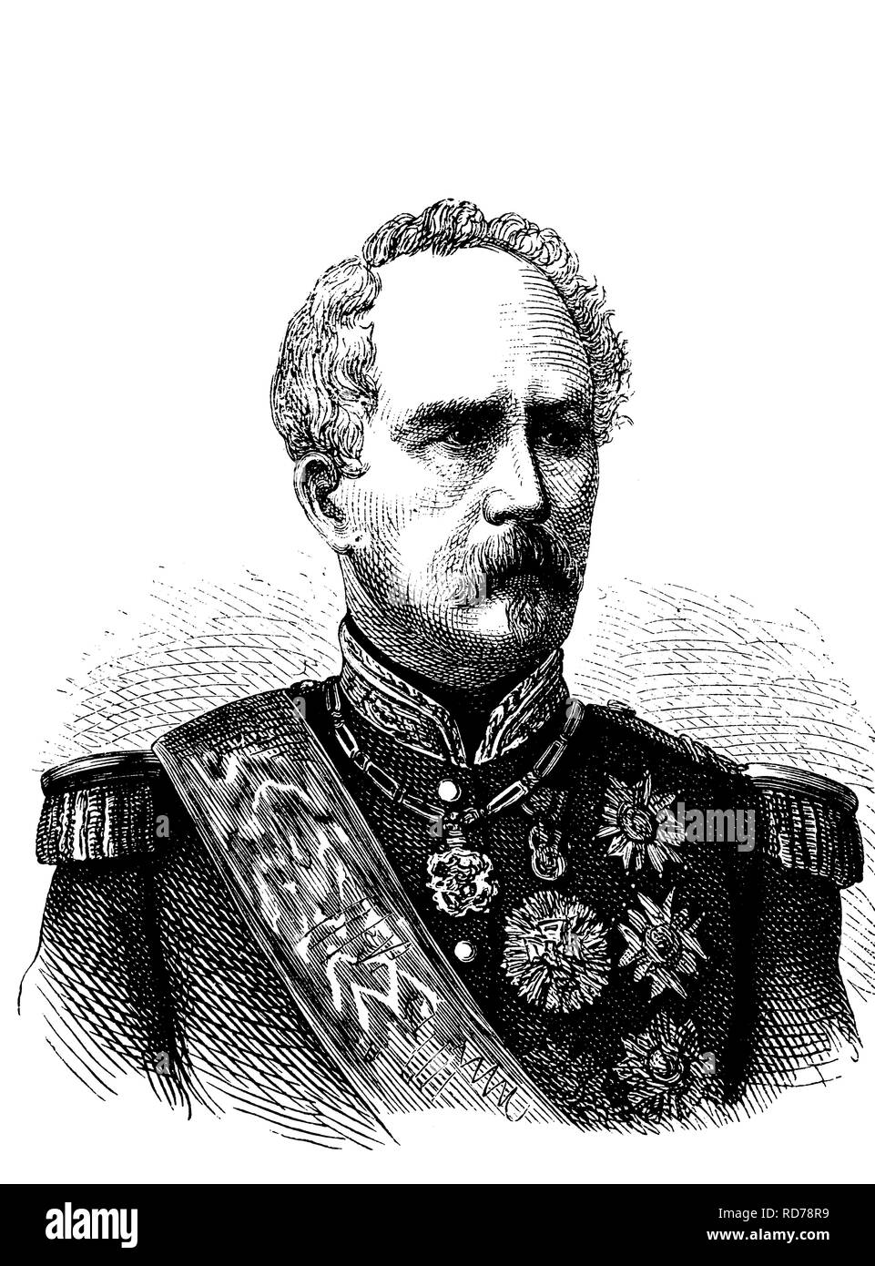 Marshal Patrice de Mac-Mahon, 1808 - 1893, French general and statesman, historical woodcut, circa 1880 Stock Photo