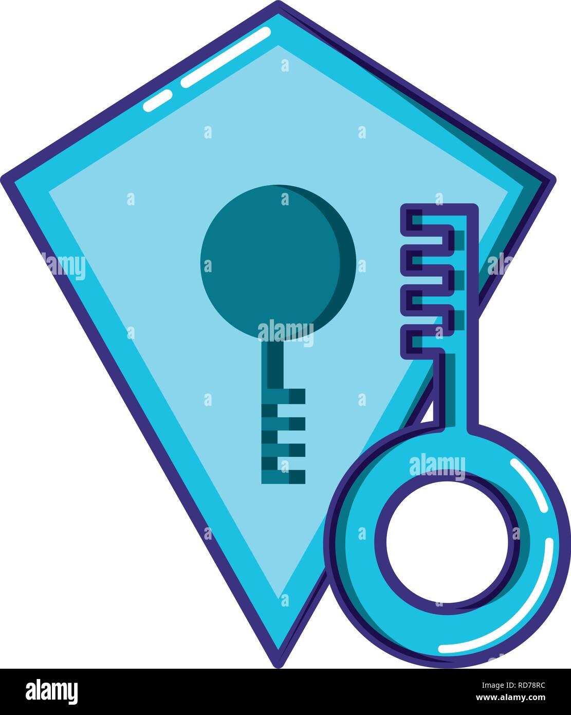 shield with key door security icon vector illustration design Stock ...