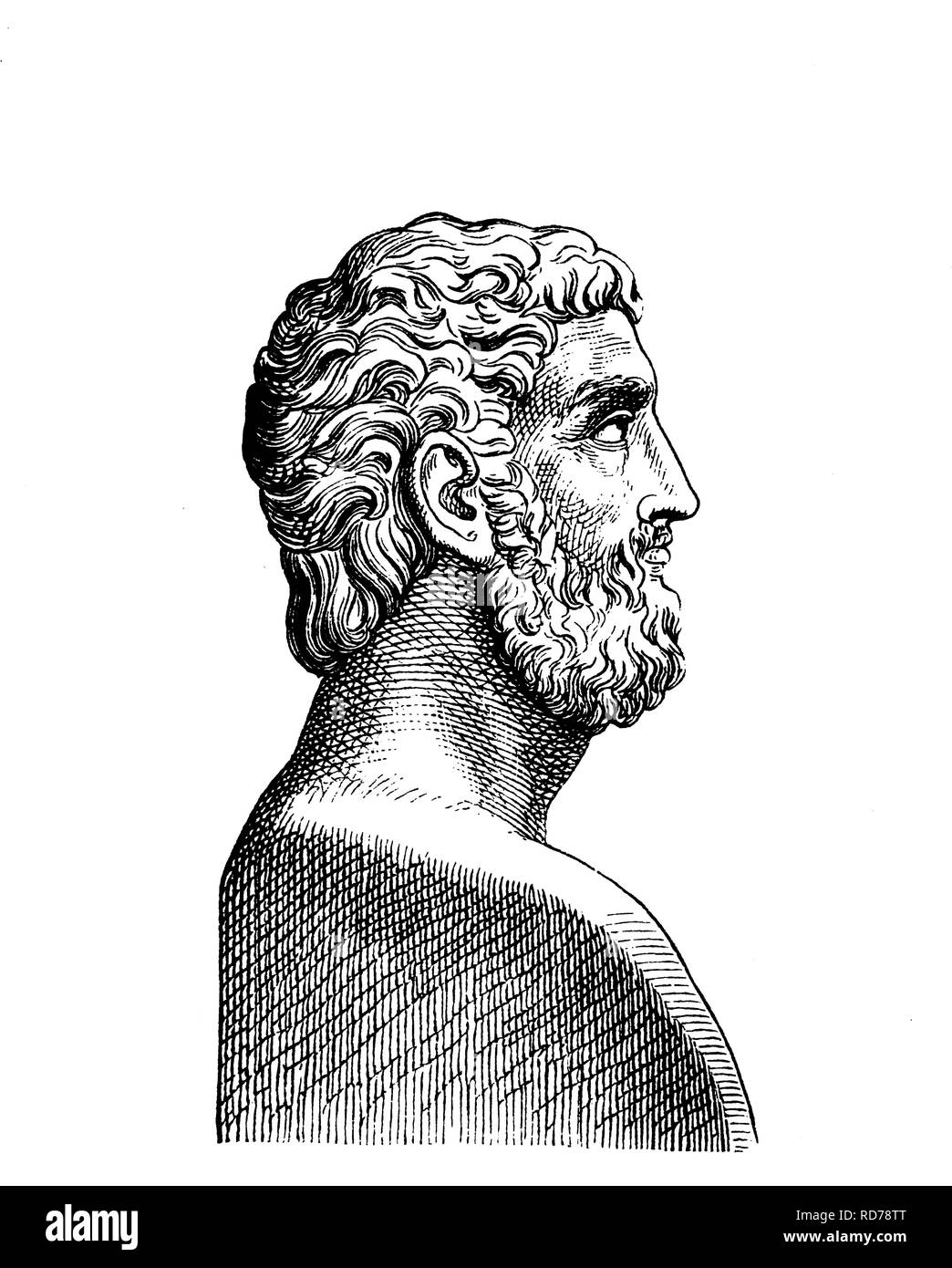 Alcibiades, 451 BC - 404 BC, Athenian statesman and general, historical woodcut, circa 1880 Stock Photo
