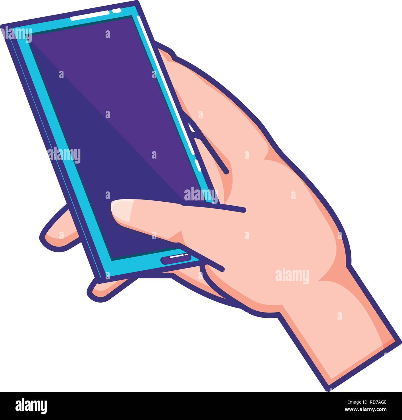 hand using smartphone device vector illustration design Stock Vector ...