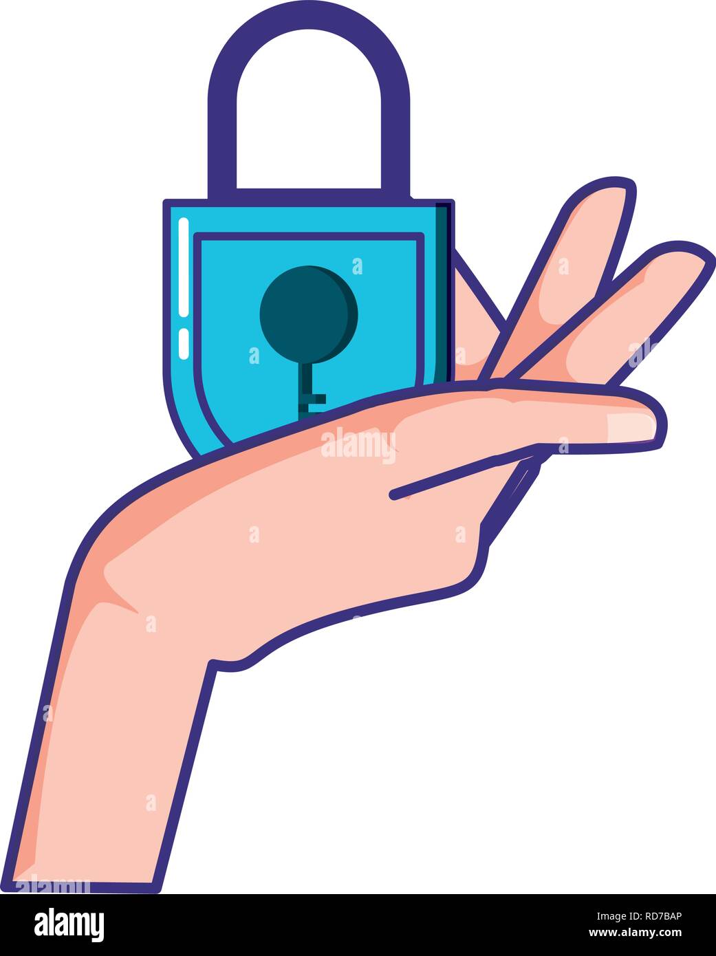 hand with security padlock vector illustration design Stock Vector ...