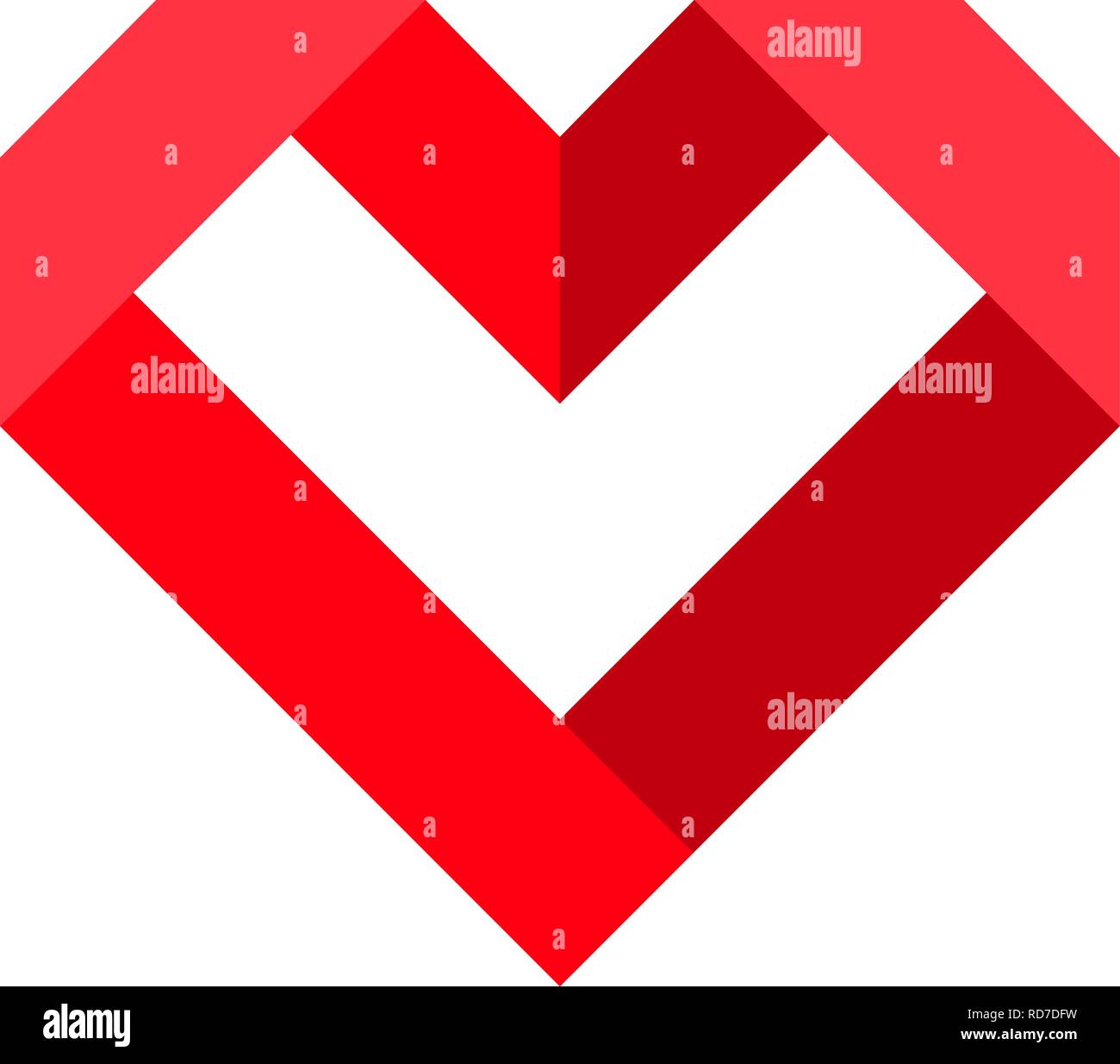 Red heart icon, love icon. Isolated vector illustration on white ...