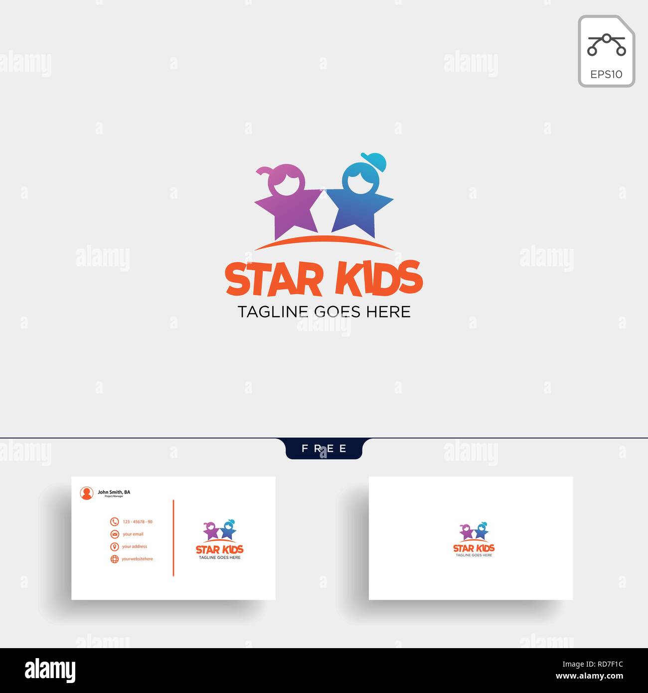 Star Kids Creative idea logo template vector illustration with business ...