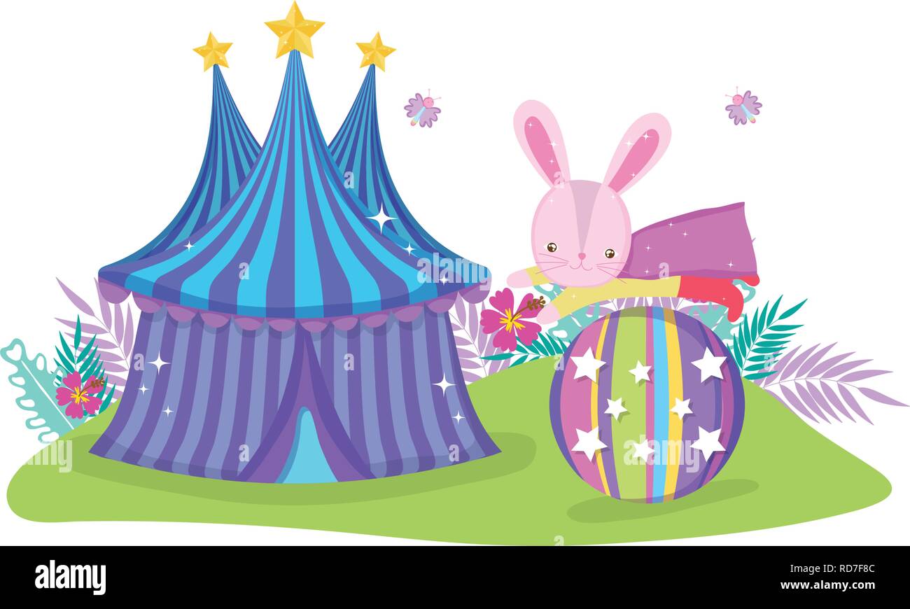 cute circus rabbit with layer in balloon Stock Vector Image & Art - Alamy