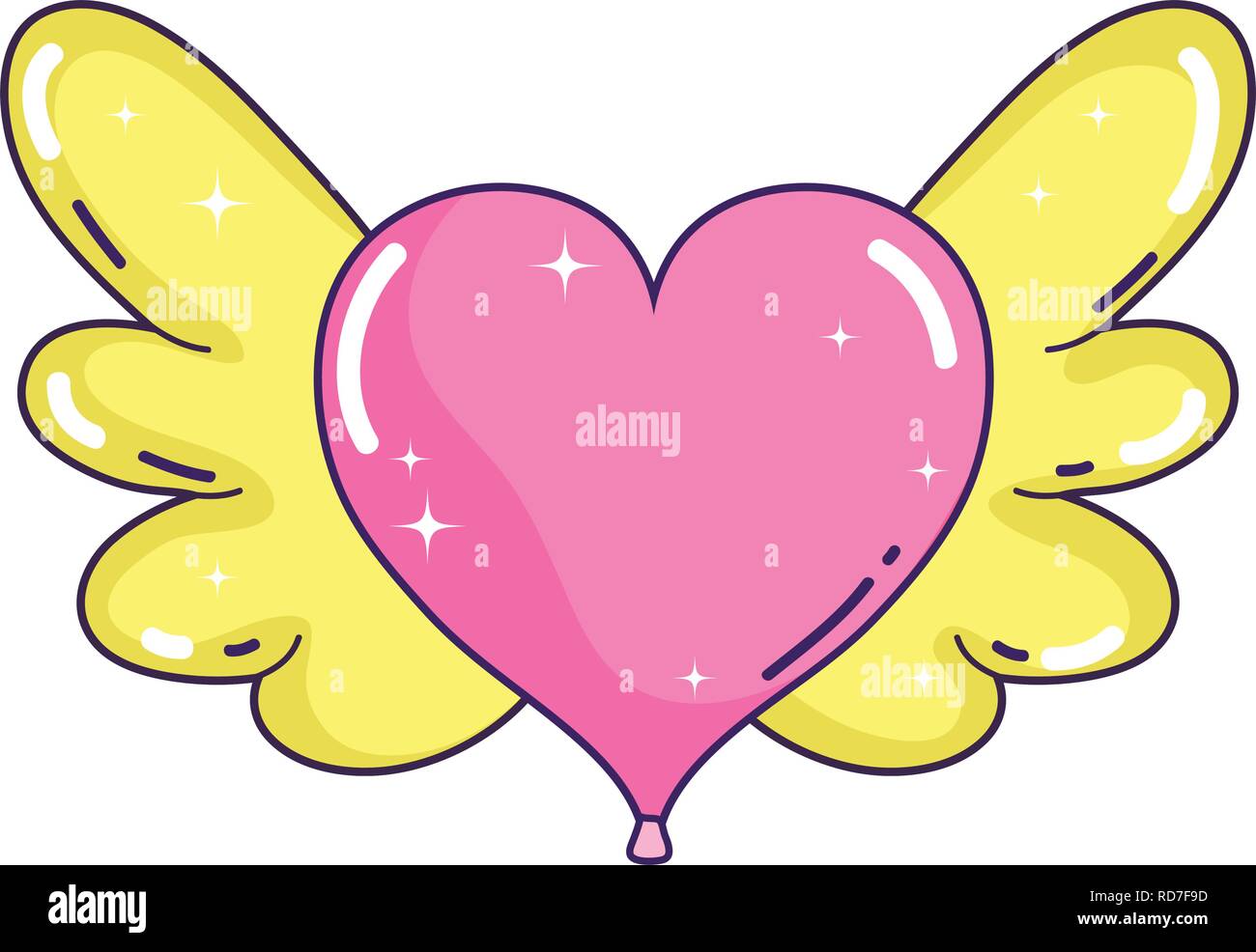 heart love with wings Stock Vector Image & Art - Alamy
