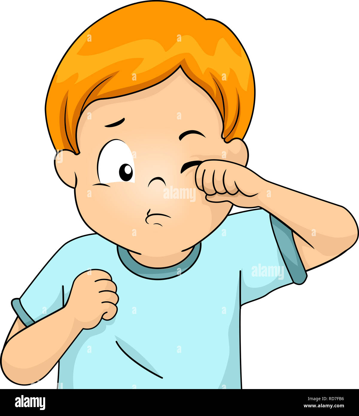 Illustration of a Kid Boy Scratching His Itchy Eye Stock Photo Alamy