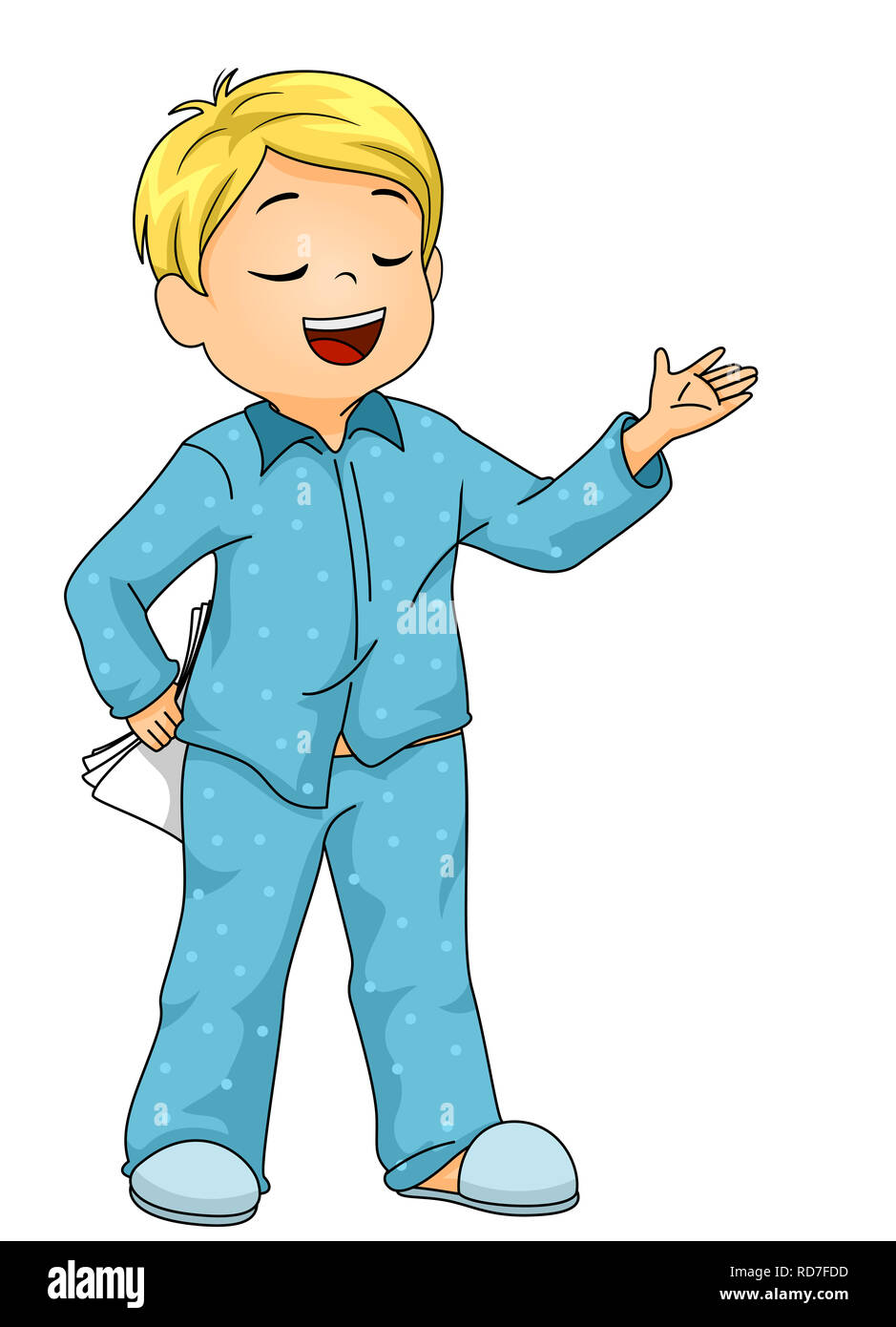 Cartoon illustration boy in pajamas hi-res stock photography and images -  Alamy