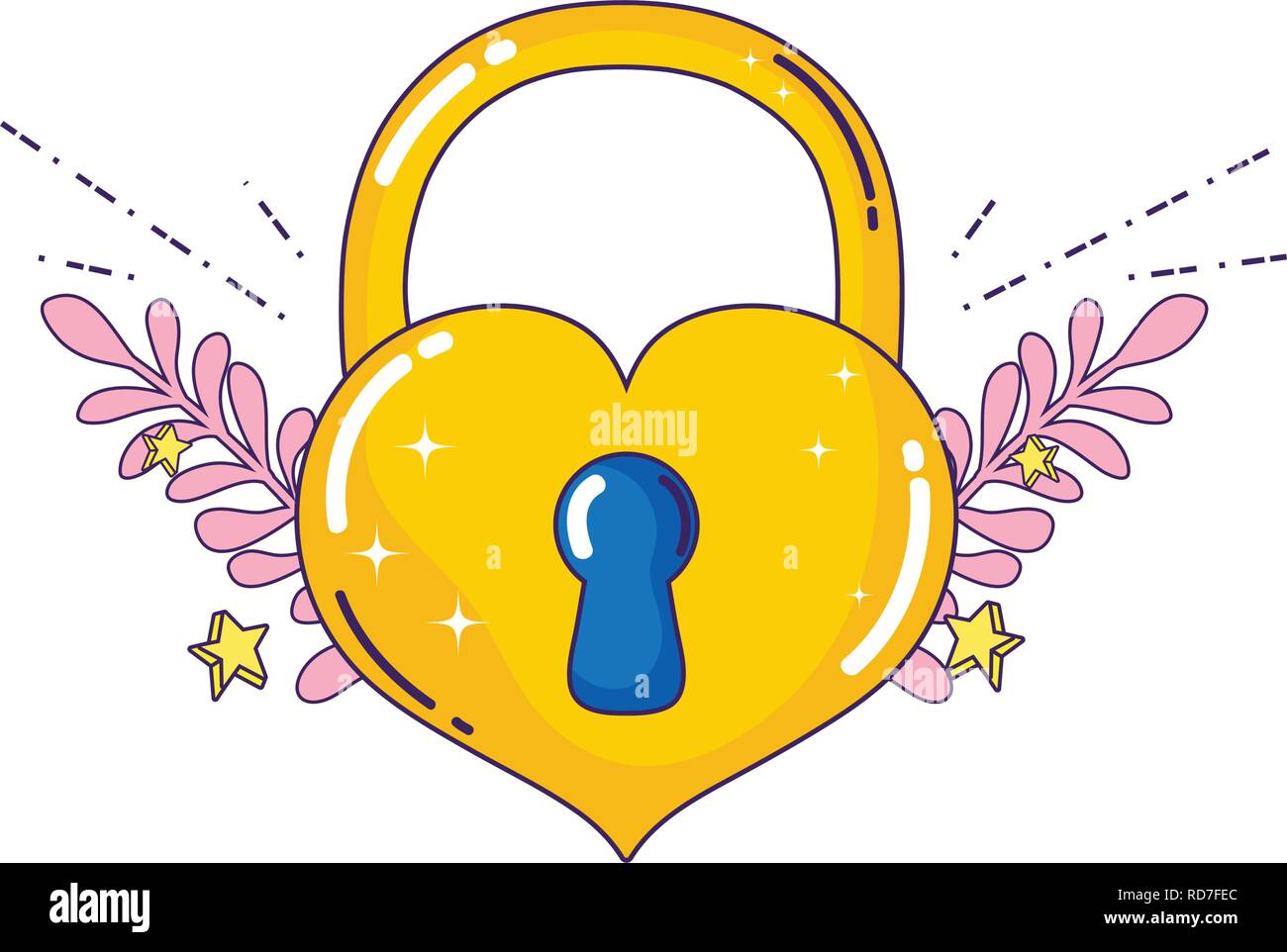 padlock with heart love icon Stock Vector Image & Art - Alamy