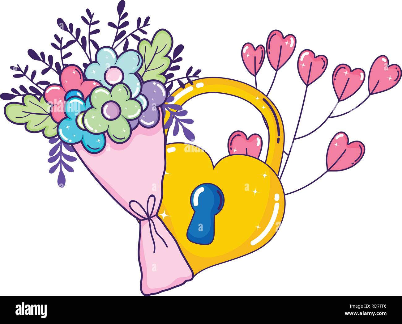 padlock with heart love icon Stock Vector Image & Art - Alamy