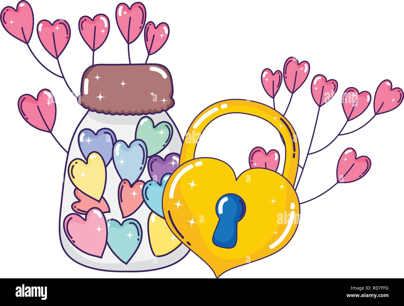 padlock with heart love icon Stock Vector Image & Art - Alamy