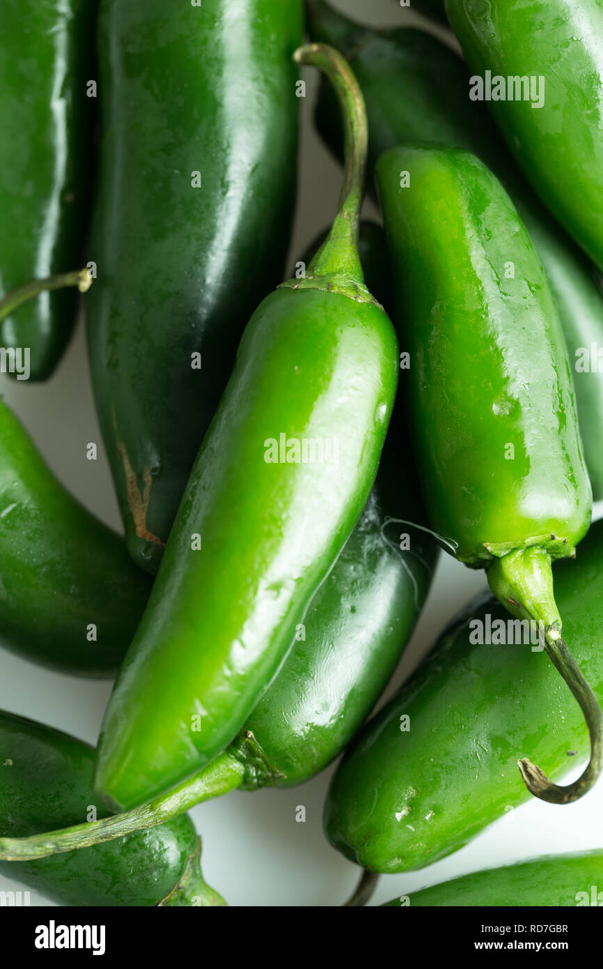Pile of jalapeno peppers background Stock Photo Alamy