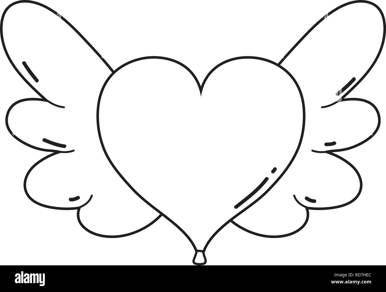 heart love with wings Stock Vector Image & Art - Alamy