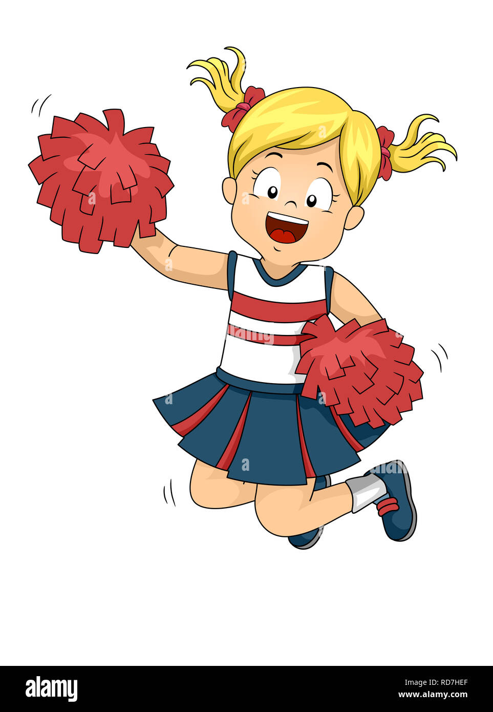 Little Girl Cheerleader With Pom Poms Vector Illustration Royalty Free SVG,  Cliparts, Vectors, and Stock Illustration. Image 10963550.