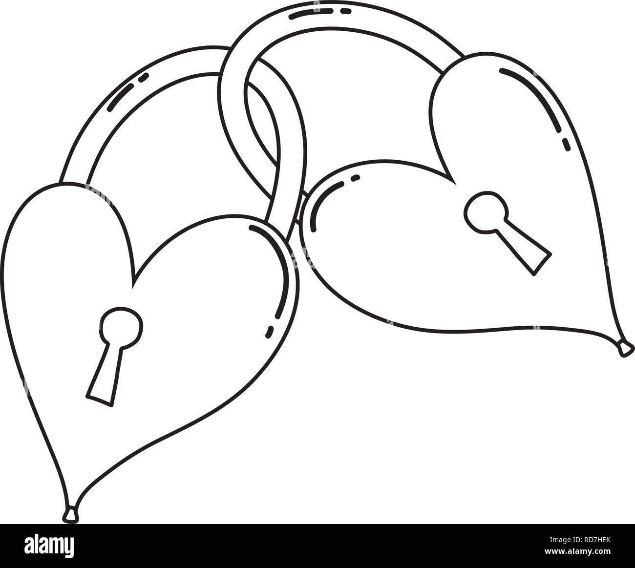 padlocks with hearts love icon Stock Vector Image & Art - Alamy