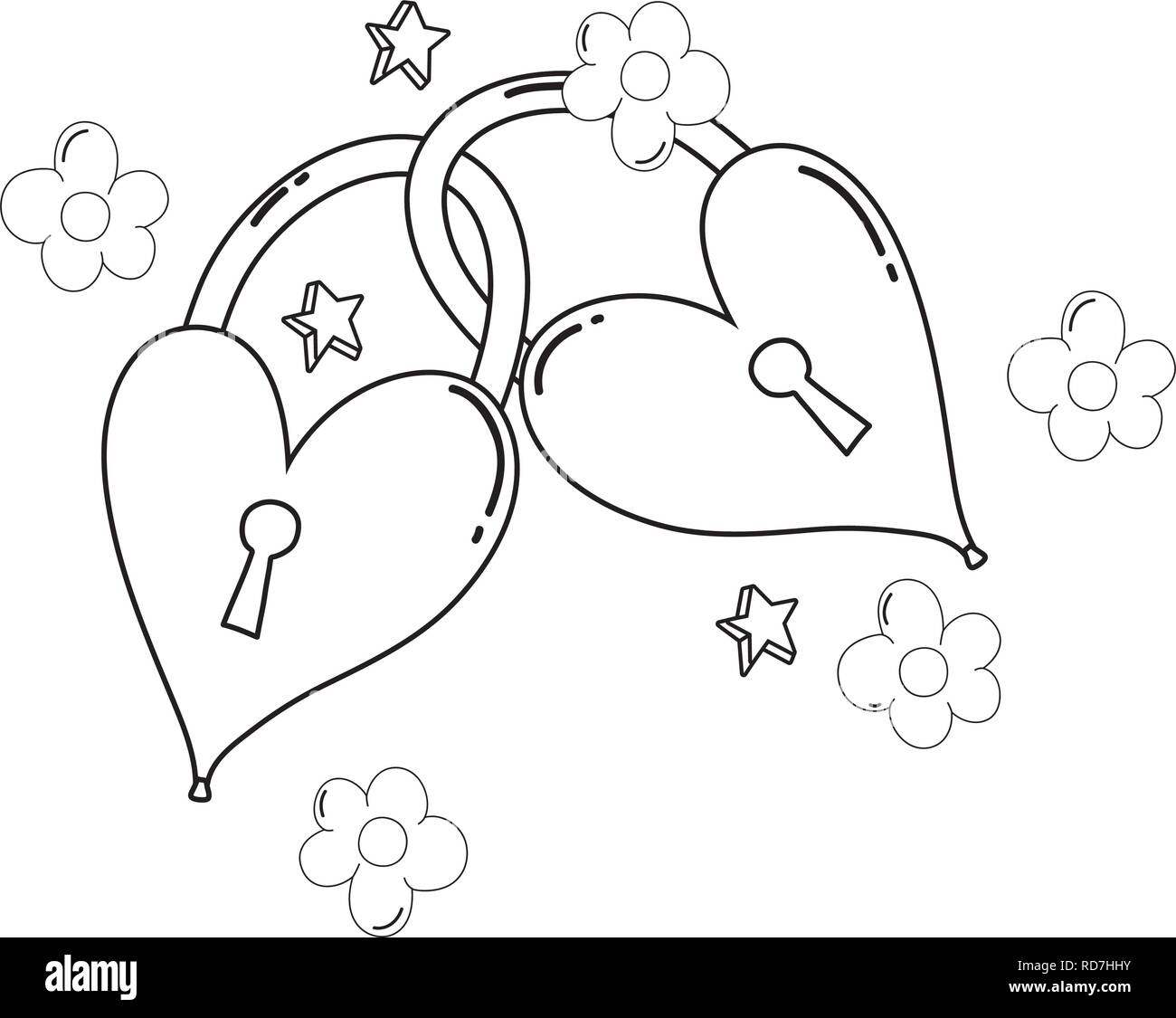 padlocks with hearts love icon Stock Vector Image & Art - Alamy