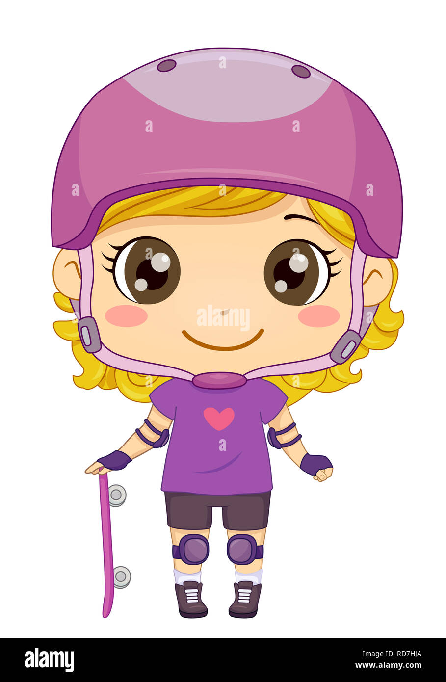 Skateboard girl helmet Cut Out Stock Images & Pictures Alamy