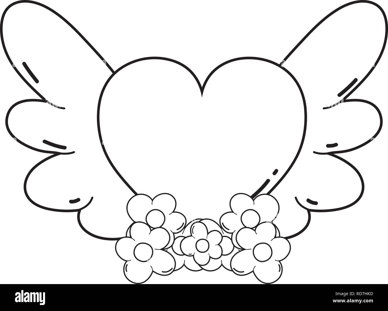 heart love with wings Stock Vector Image & Art - Alamy