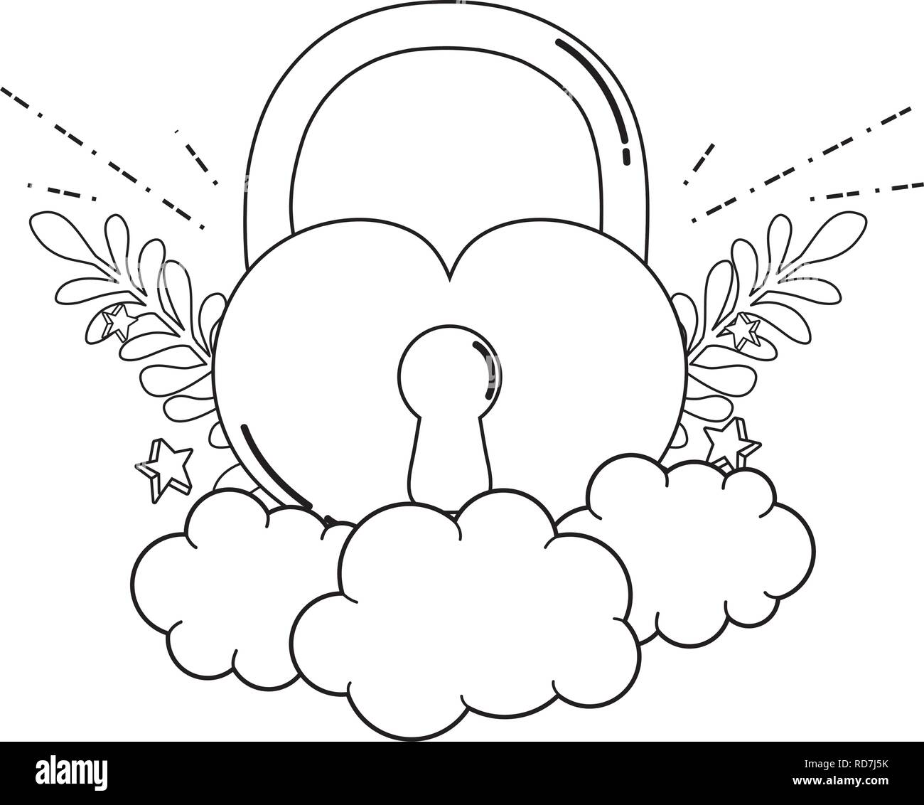 padlocks with hearts love icon Stock Vector Image & Art - Alamy