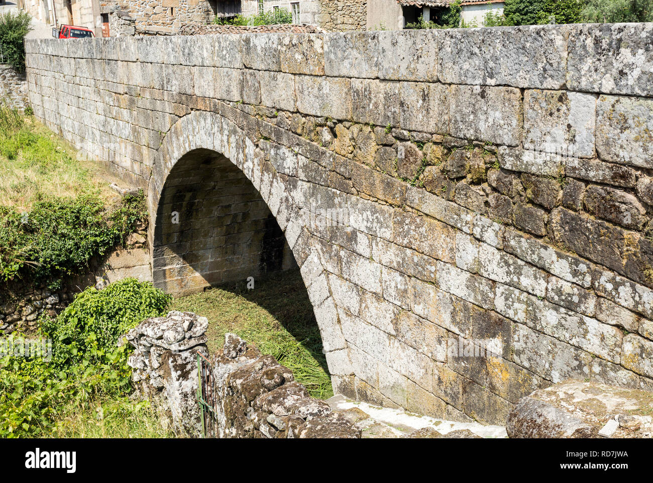 View Of The Medieval Bridge In Granite Masonry Of Village Of Matanca Fornos De Algodres Portugal Stock Photo Alamy