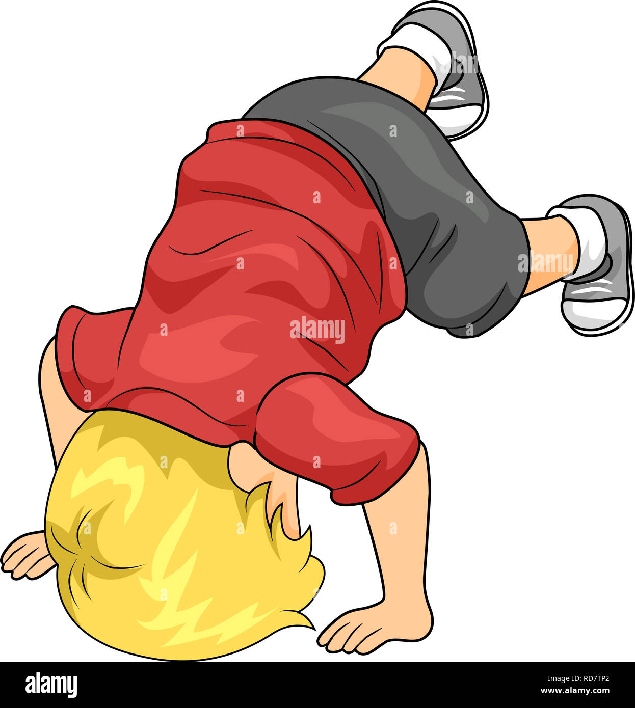 Illustration of a Kid Boy Toddler Playing and Tumbling Stock Photo 