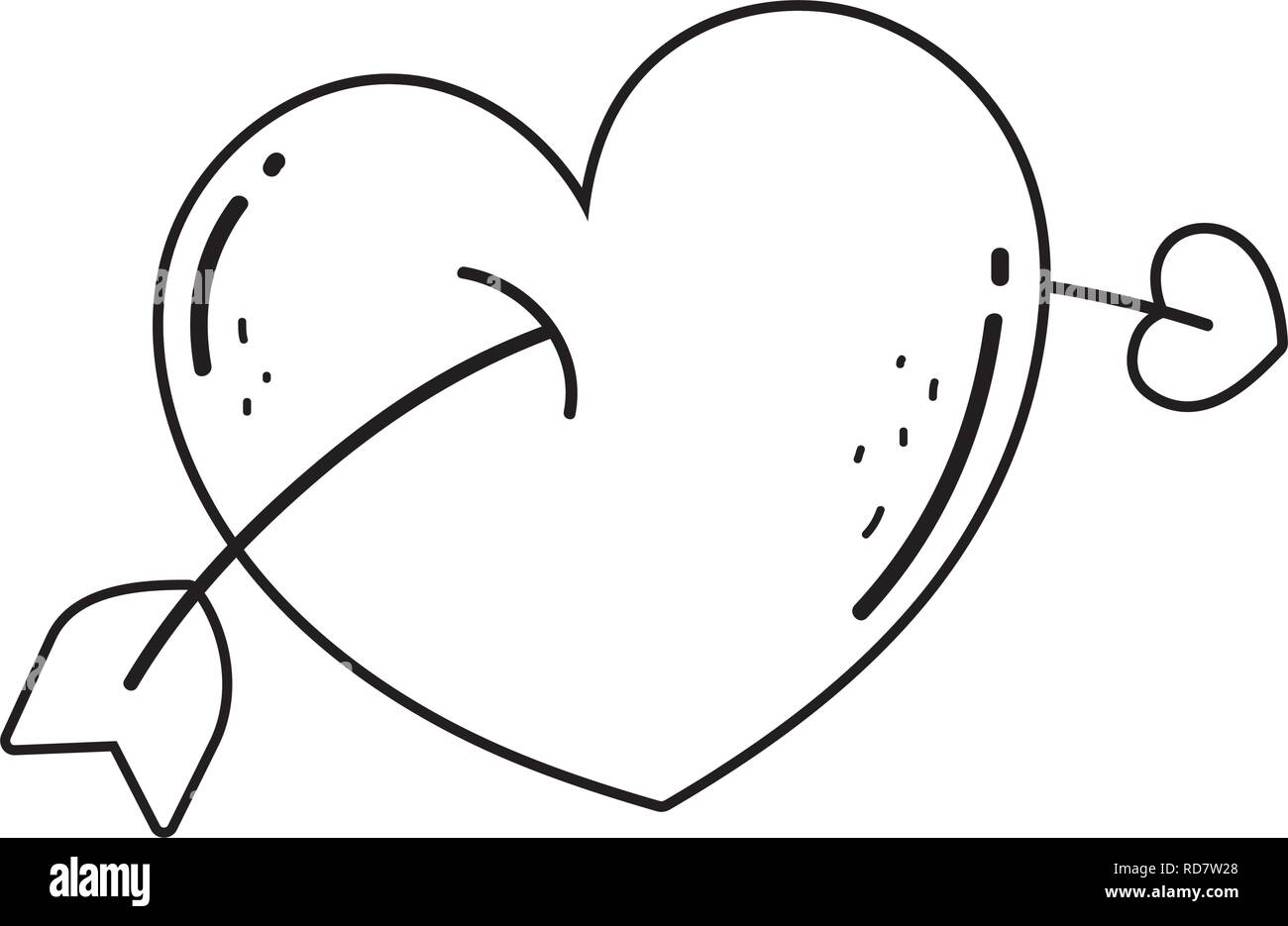 heart love card with arrow Stock Vector Image & Art - Alamy