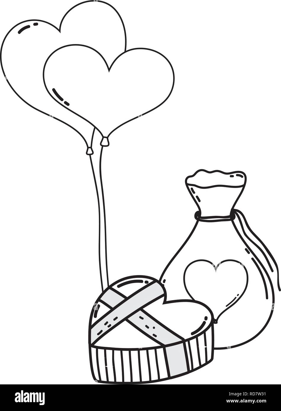 Heart shaped party balloons with mason jar Stock Vector Image & Art - Alamy