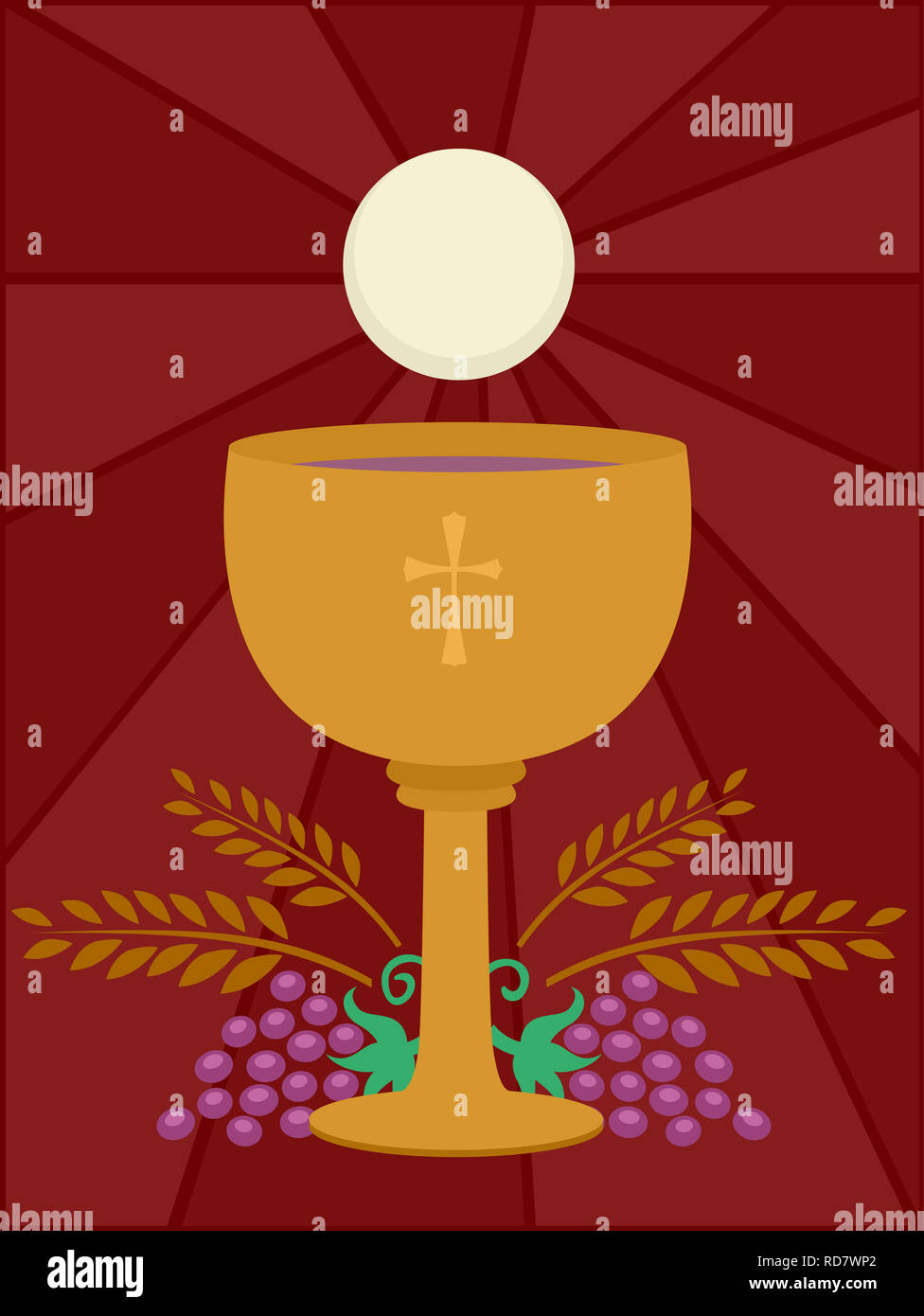 Illustration Of A Goblet With Wine And Eucharist Bread With Grapes And Wheat Below Holy Communion Stock Photo Alamy Illustration Of A Goblet With Wine And Eucharist Bread With Grapes And Wheat Below Holy Communion Stock Photo Alamy
