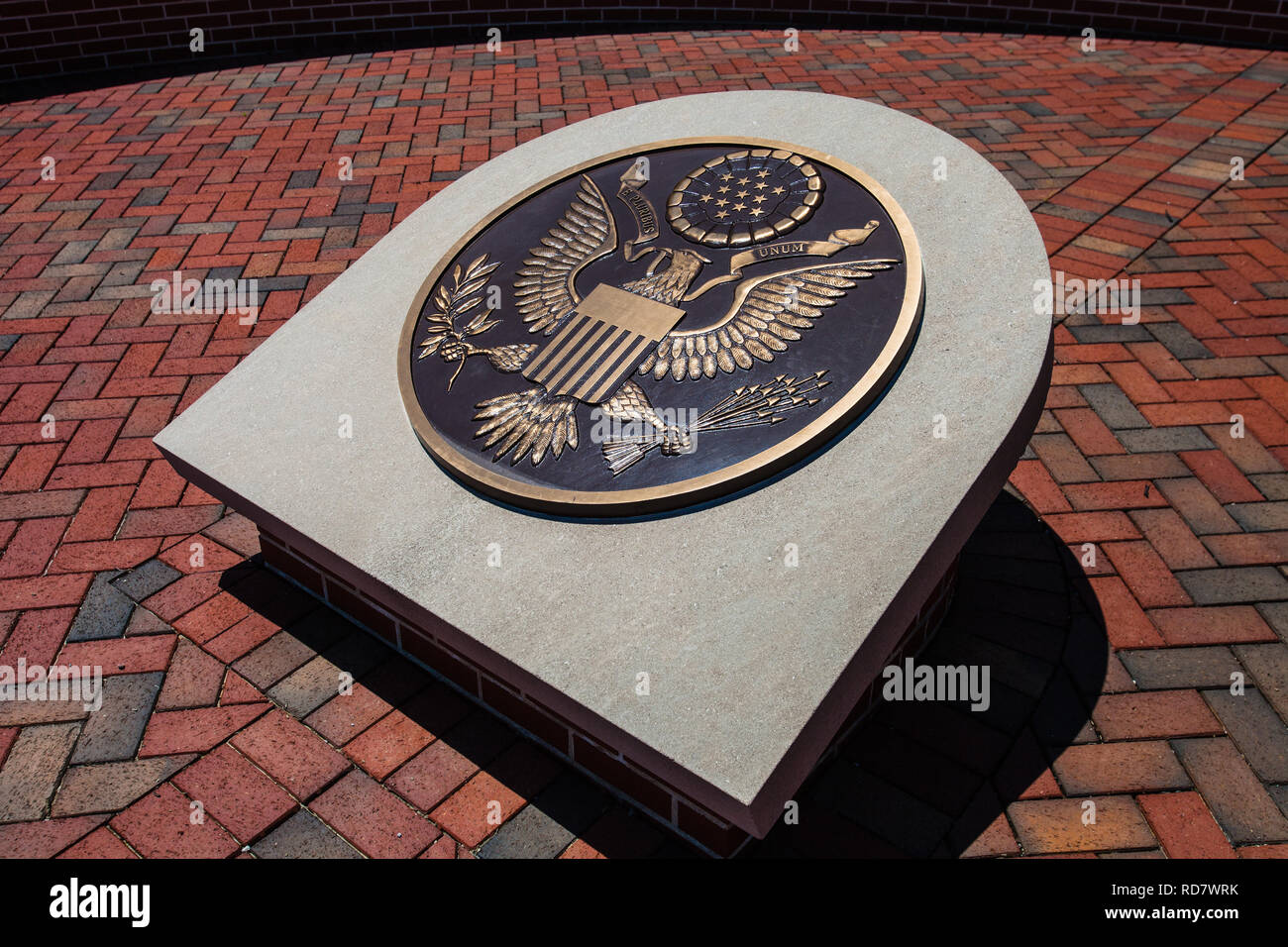 Bronze plaque of The Great Seal of the United States Stock Photo