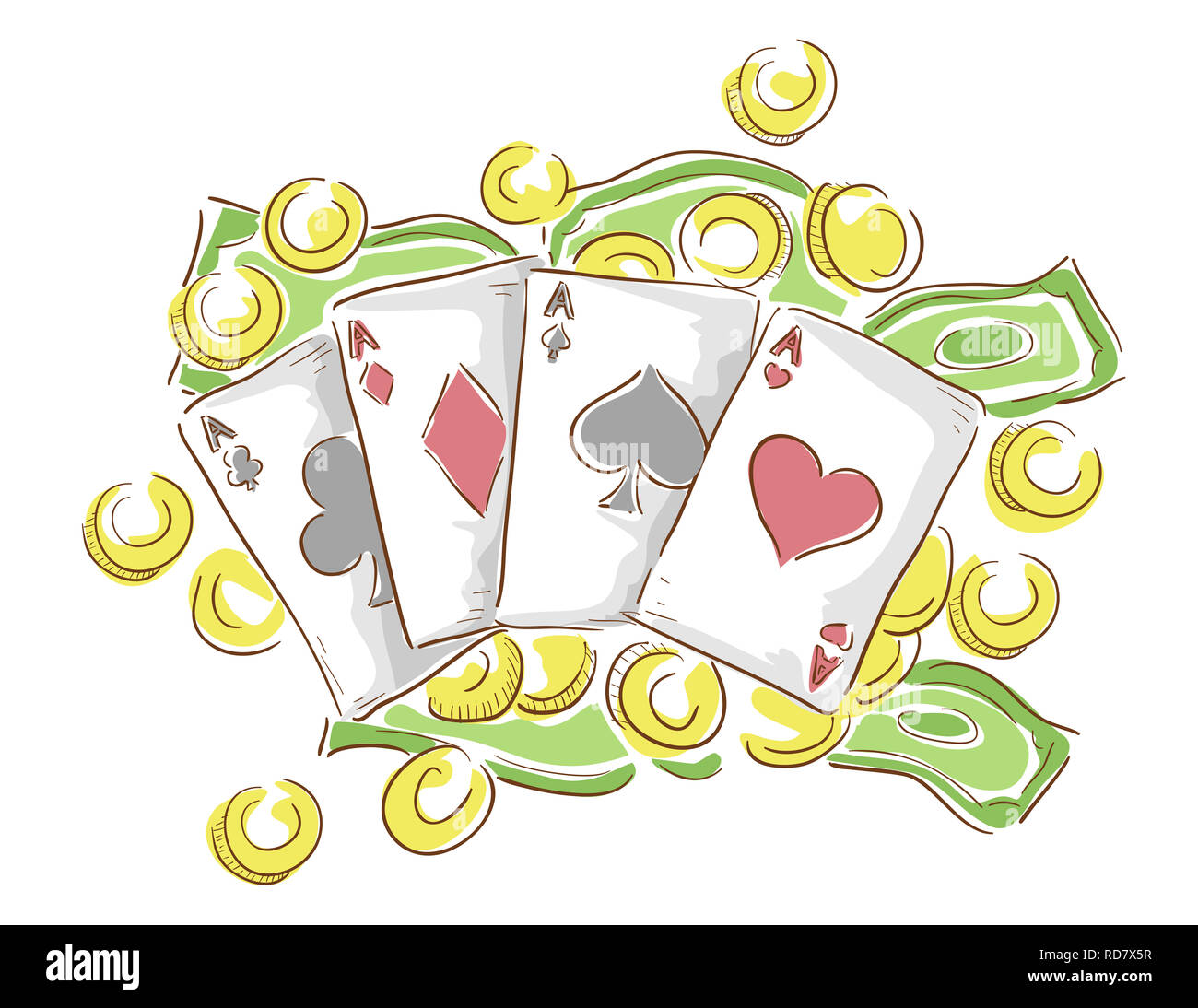 Playing cards clip art hi-res stock photography and images - Alamy