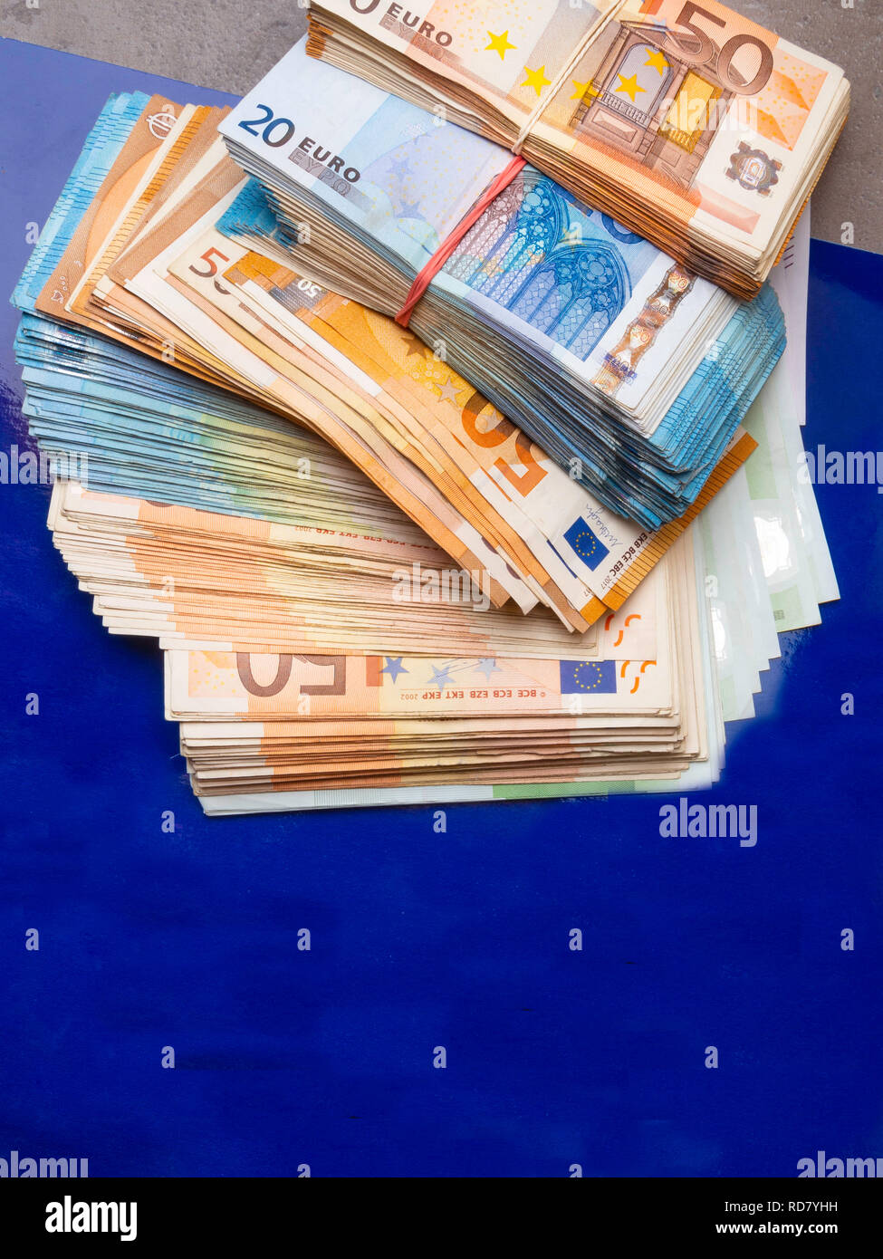 Big pile of Euro notes. A lot of money isolated on transparent