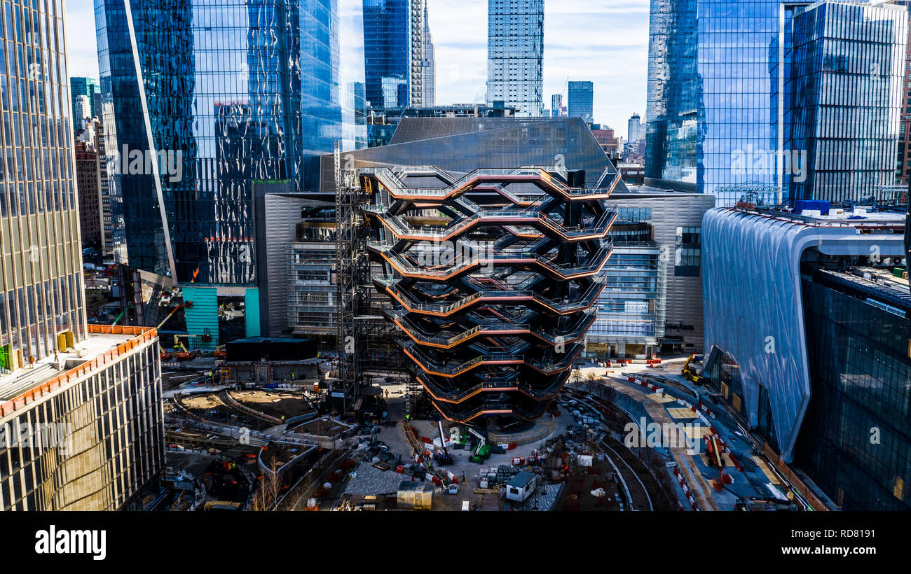 The Vessel, at Hudson Yards, Manhattan, New York City, NY, USA Stock Photo