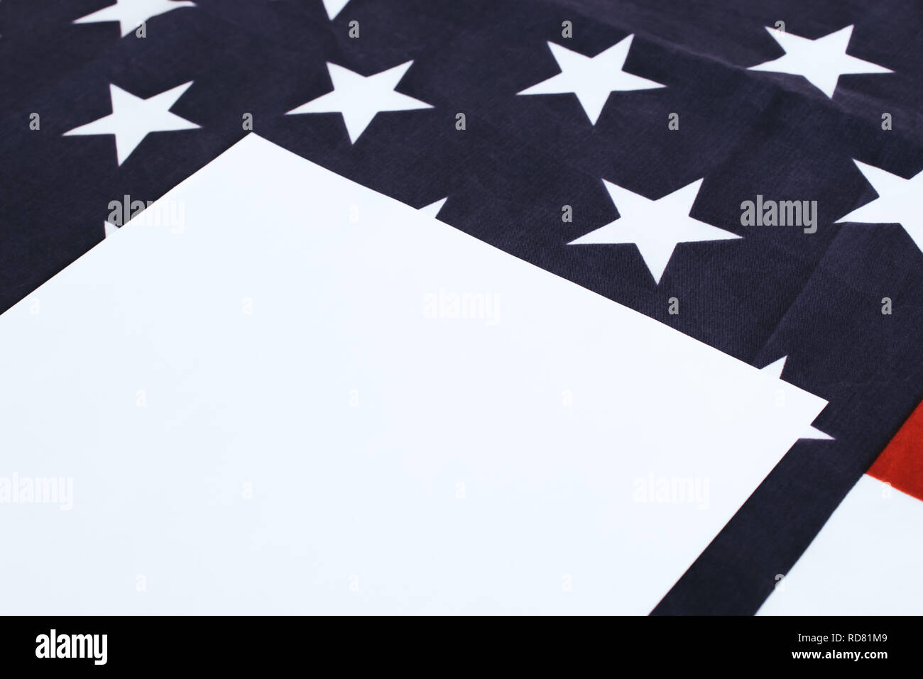 white paper with copy space near american flag Stock Photo - Alamy