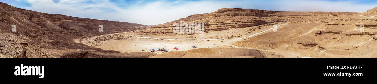 Panorama View for Wadi Degla Protectorate and desert in Maadi Cairo Egypt Stock Photo