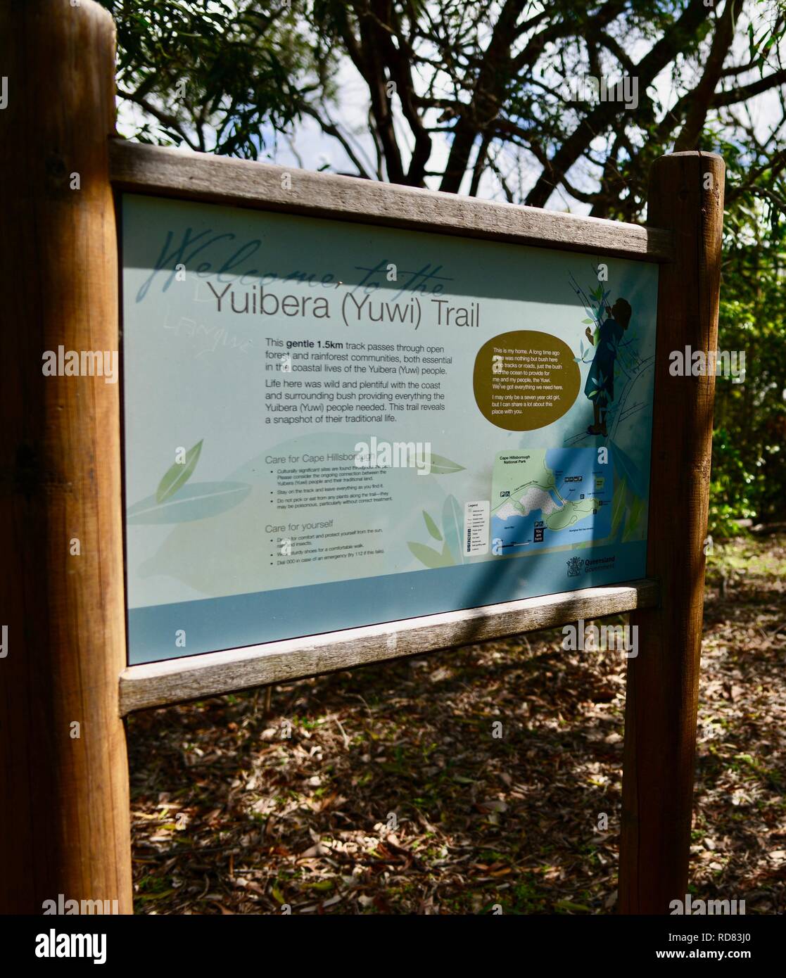 Yuibera Map Signs along the Yuibera trail at Cape Hillsborough National Park ...