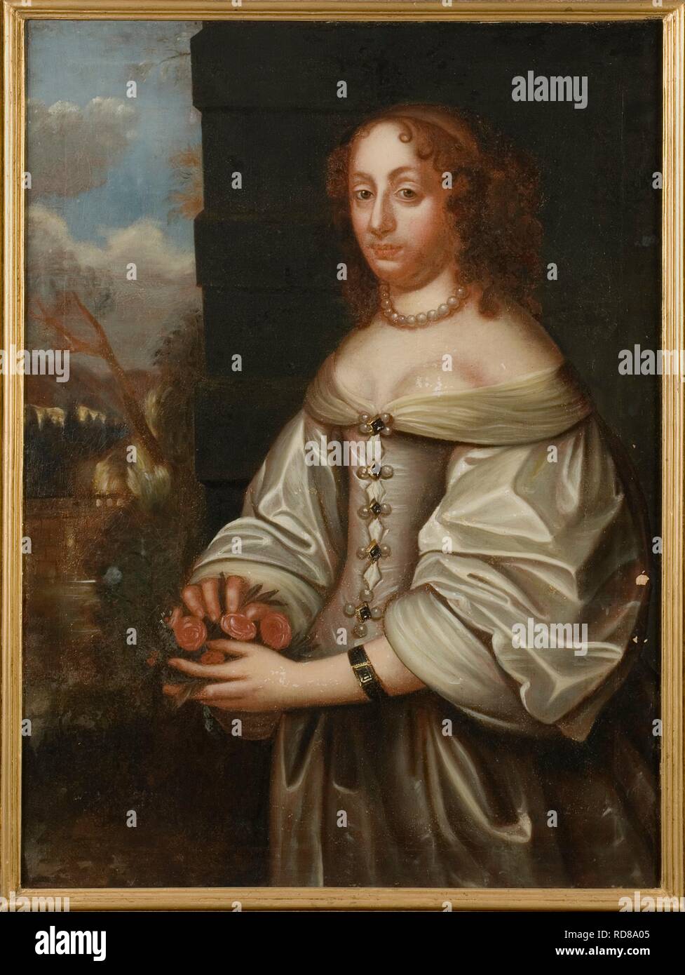 Portrait of Countess Palatine Eleonora Catherine of Zweibrücken (1626-1692), Landgravine of Hesse-Eschwege. Museum: Nationalmuseum Stockholm. Author: ANONYMOUS. Stock Photo