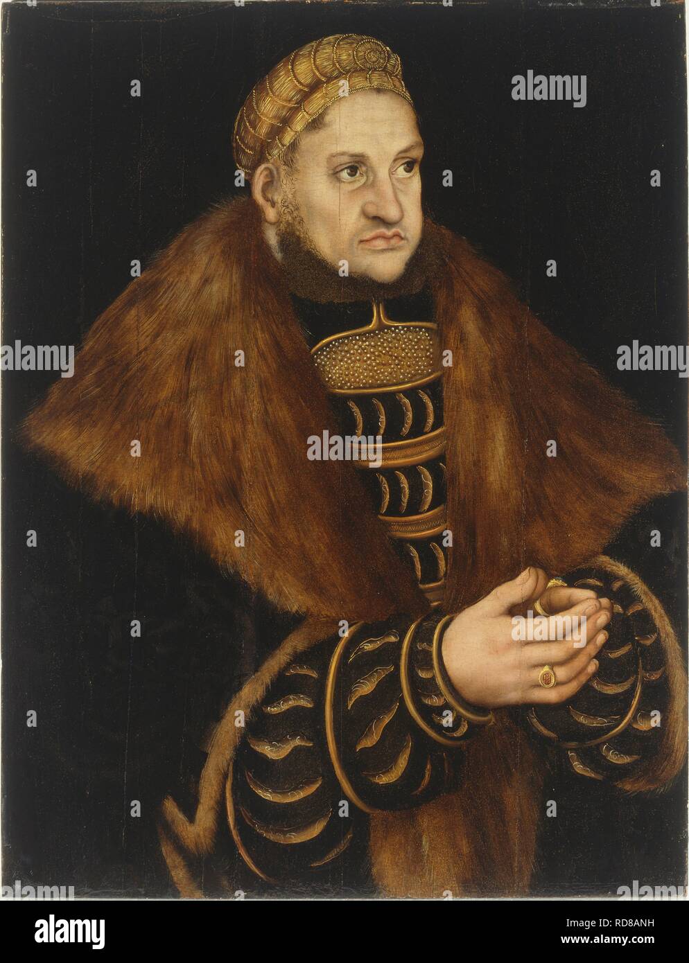 Portrait of Frederick III, Elector of Saxony (1463-1525). Museum: Veste Coburg. Author: Cranach, Lucas, the Elder. Stock Photo