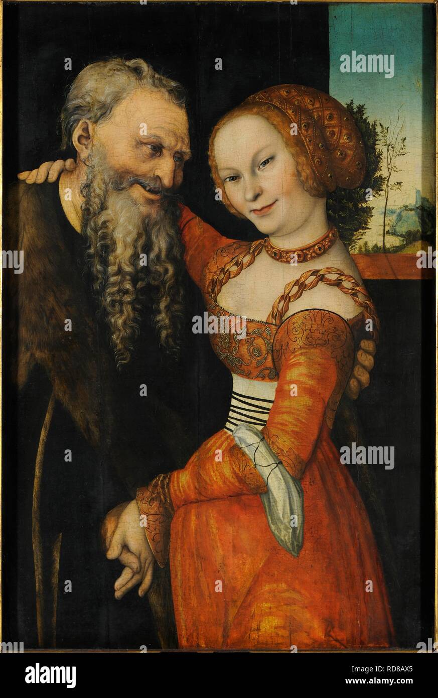 The Ill-matched Couple. Museum: Germanisches Nationalmuseum, Nuremberg. Author: Cranach, Lucas, the Elder. Stock Photo